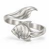 Silver-Plated Copper Alloy Angelfish Bangle Wholesale