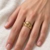 Gold-Plated Textured Pufferfish Ring
