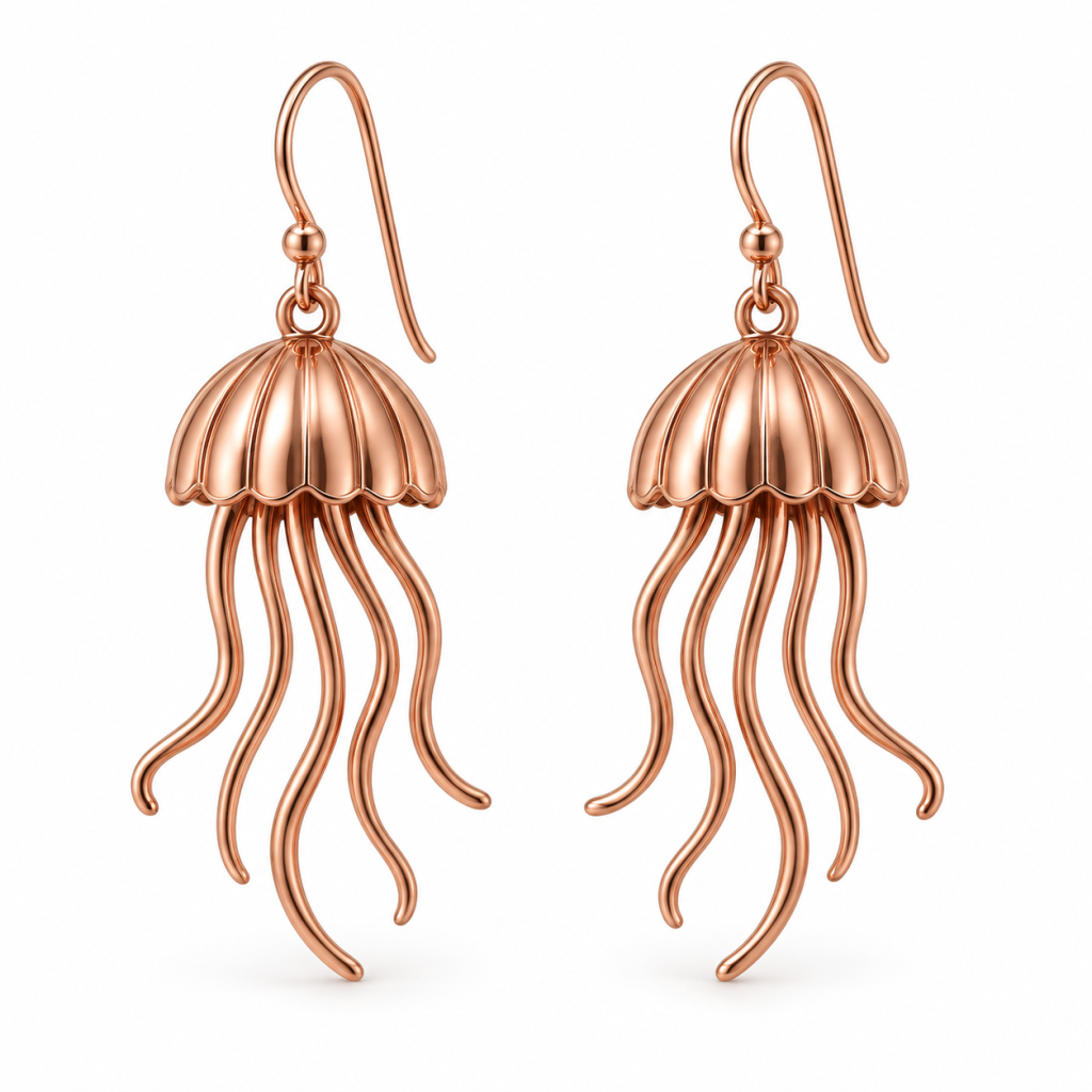 Gold-Plated Jellyfish Drop Earrings
