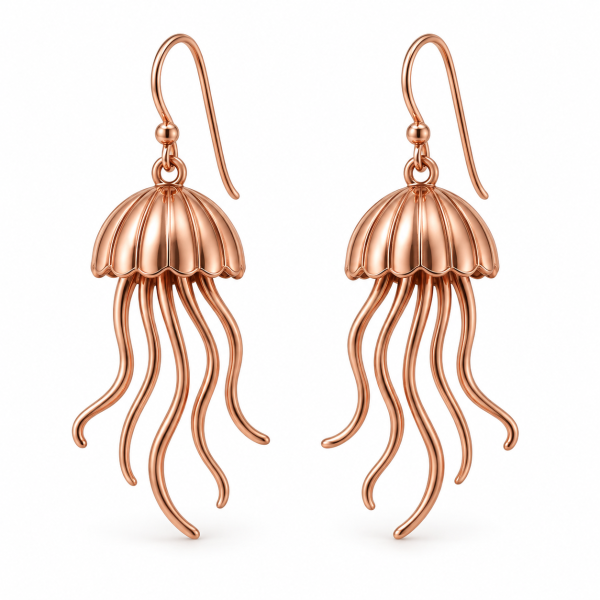 Gold-Plated Jellyfish Drop Earrings