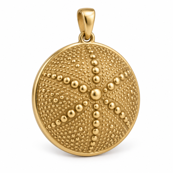 13 sea urchin pendant - brass Gold-Plated Sea Urchin Pendant