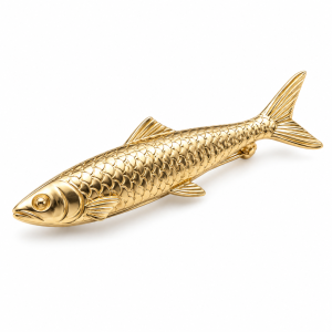 Gold-Plated Sardine Fish Brooch
