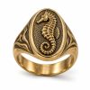 Stainless Steel Seahorse Signet Ring