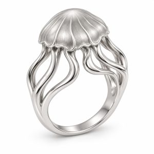 Silver-Plated Jellyfish Statement Ring
