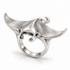 22 Manta Ray Statement Ring 2 Silver-Plated Manta Ray Ring