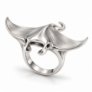 22 Manta Ray Statement Ring 2 Silver-Plated Manta Ray Ring