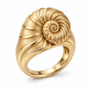 Silver-Plated Nautilus Shell Ring