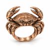 24 Sculpted Crab Ring Silver-Plated Crab Statement Ring