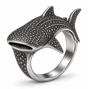 Silver-Plated Whale Shark Ring