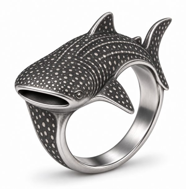 Silver-Plated Whale Shark Ring