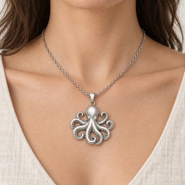 Silver-Plated Octopus Pendant Wholesale