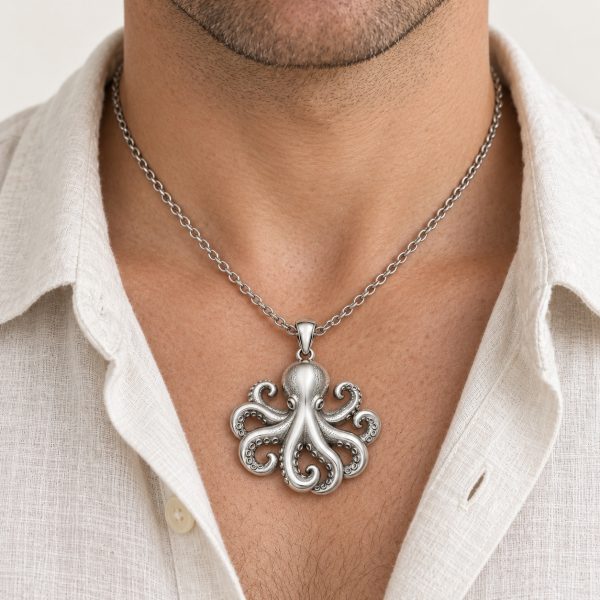 Silver-Plated Octopus Pendant Wholesale