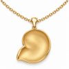 Gold-tone nautilus shell pendant with raised spiral ribs and textured recessed panels