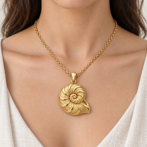 Gold-Plated Nautilus Shell Pendant Wholesale