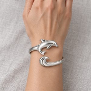 Stainless Steel Dolphin Cuff Bracelet