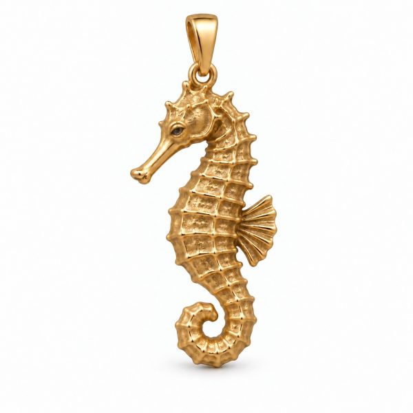 7 seahorse pendant-brass 2 Gold-Plated Seahorse Pendant