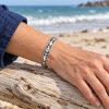 Fish Jewelry, Fish Pattern, Cuff Bracelets, Open Cuff, Silver Tone, Ocean Jewelry